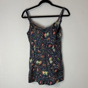 Sandcastle Vintage Blue Skirted Swimsuit 80s/90s 18